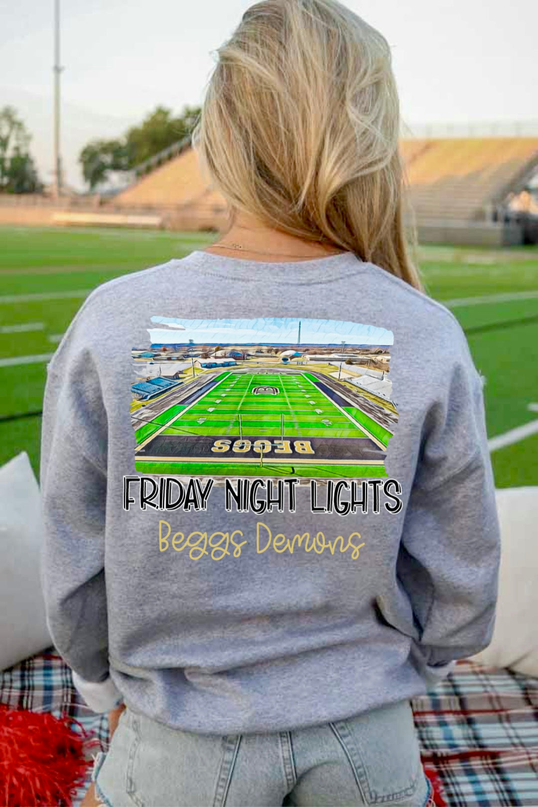 Beggs Demons Watercolor Stadium