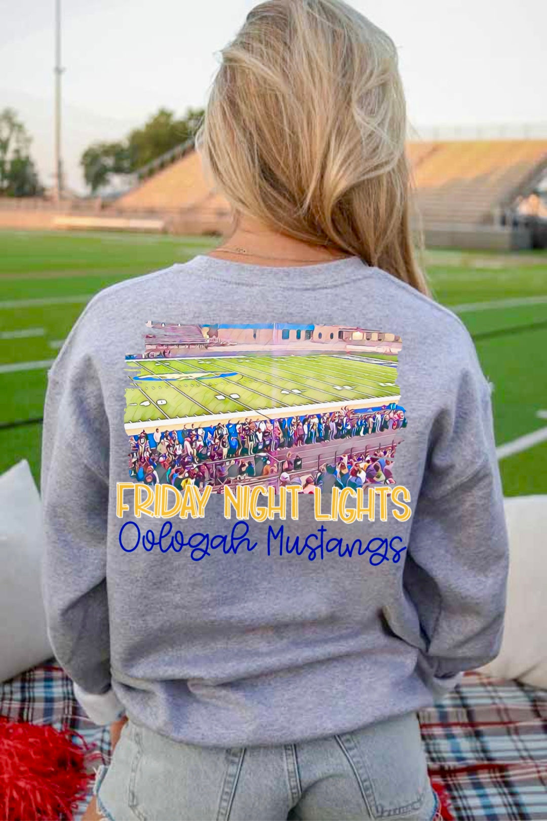 Oologah Mustangs Watercolor Stadium