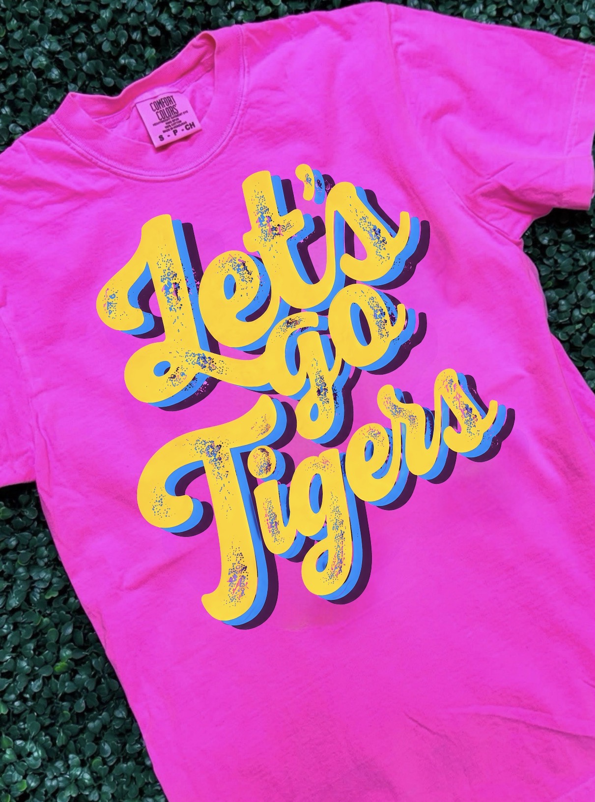 Neon Pink Let’s Go Tigers