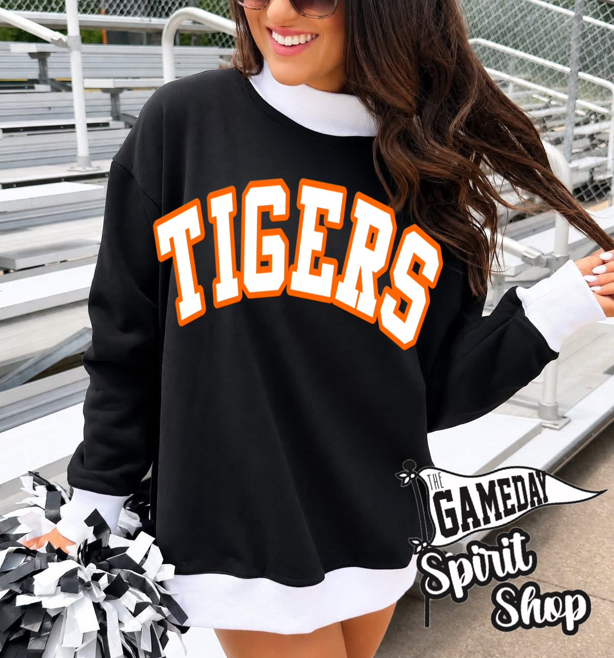 Gameday Black Mockneck Sweatshirt