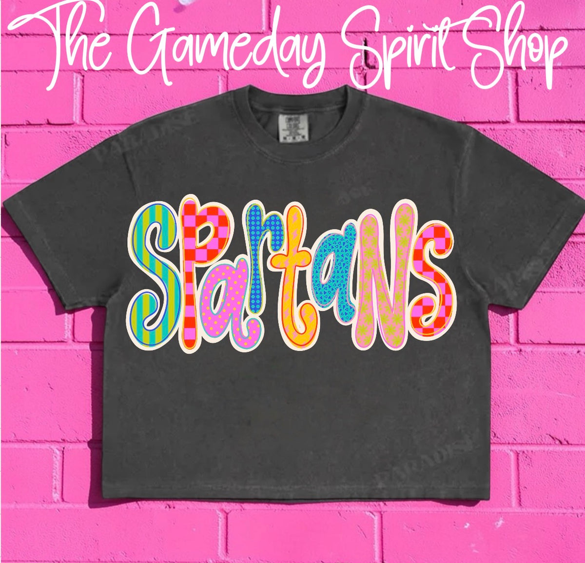 Spartans Neon Bubble Letter (3 shirt styles)