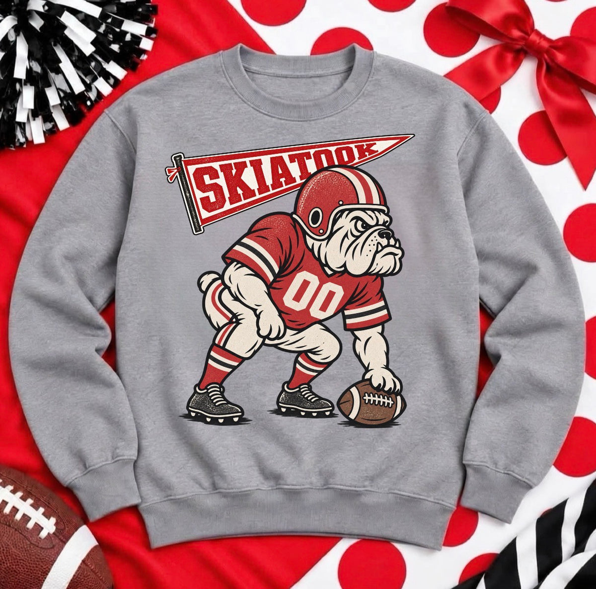 Retro Bulldog with Flag