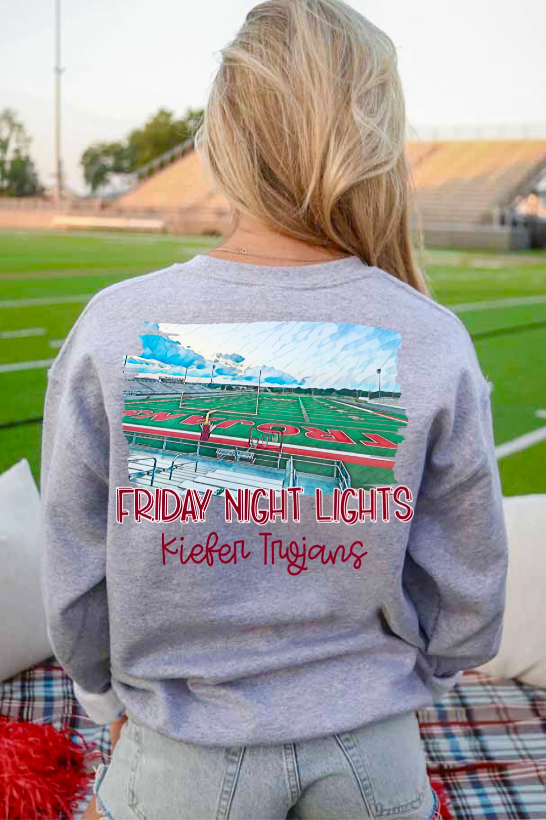 Kiefer Trojans Watercolor Stadium