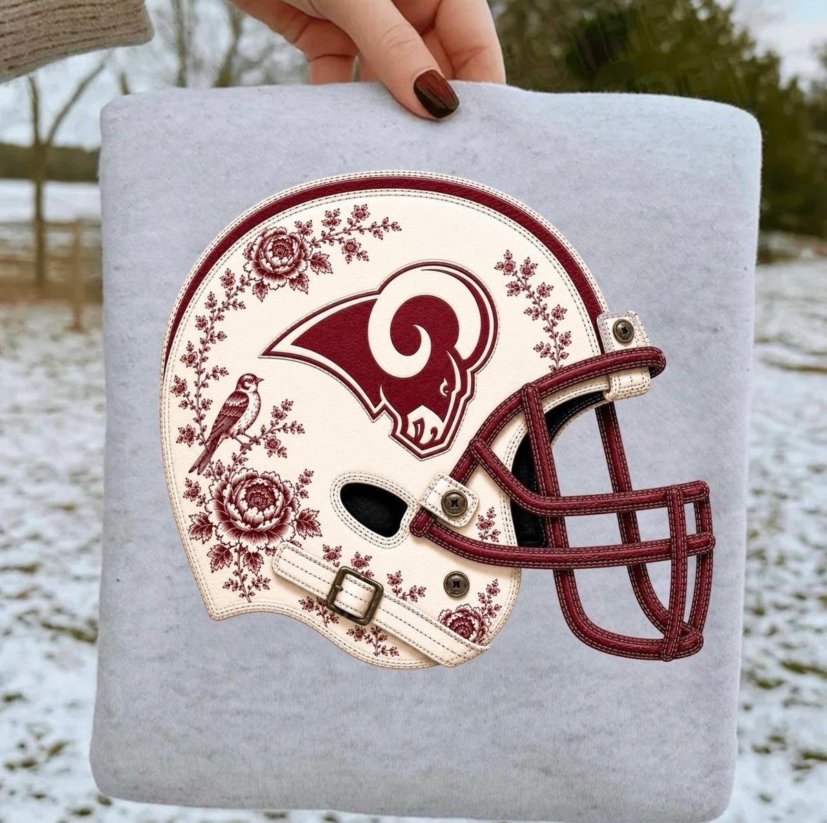 Owasso Floral Leather Helmet