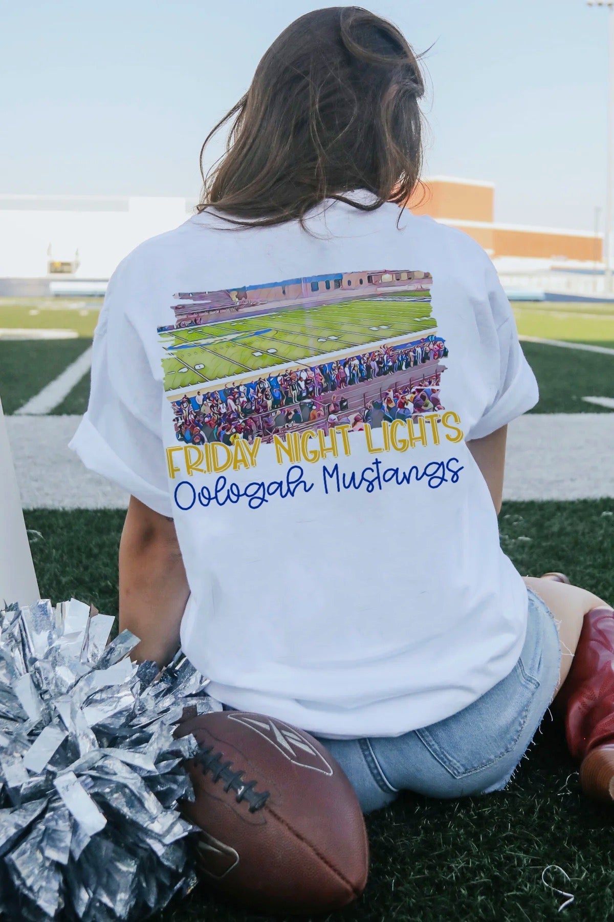 Oologah Mustangs Watercolor Stadium