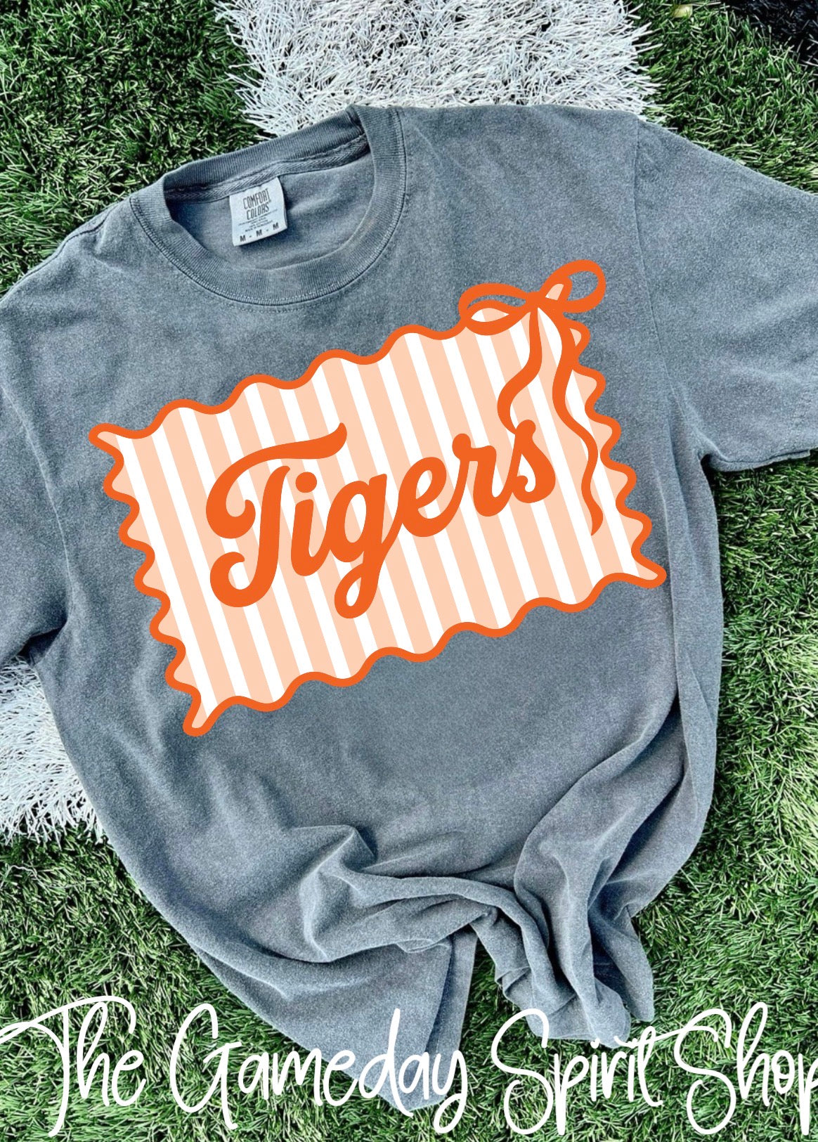 Orange Tigers Bow Stripe