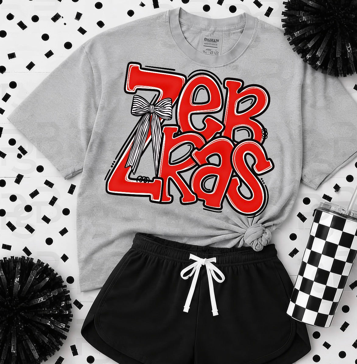 YOUTH Zebras Watercolor Bow