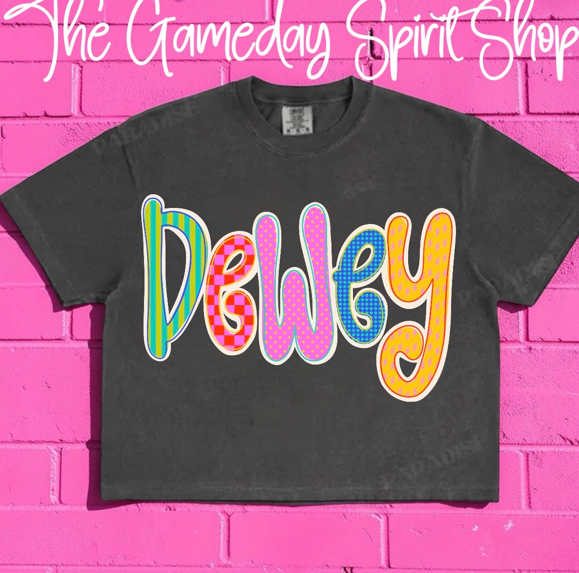 Dewey Neon Bubble Letter (3 shirt styles)