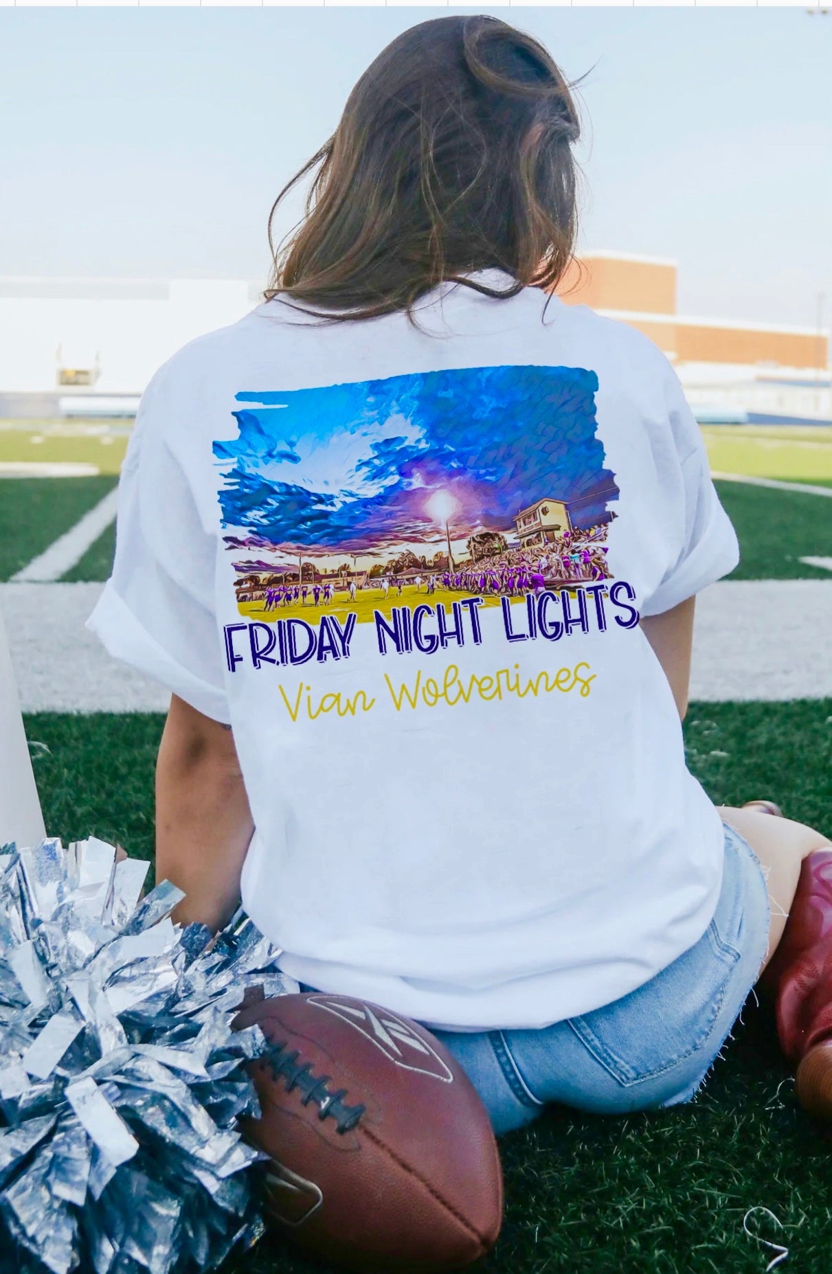 Vian Wolverines Watercolor Stadium
