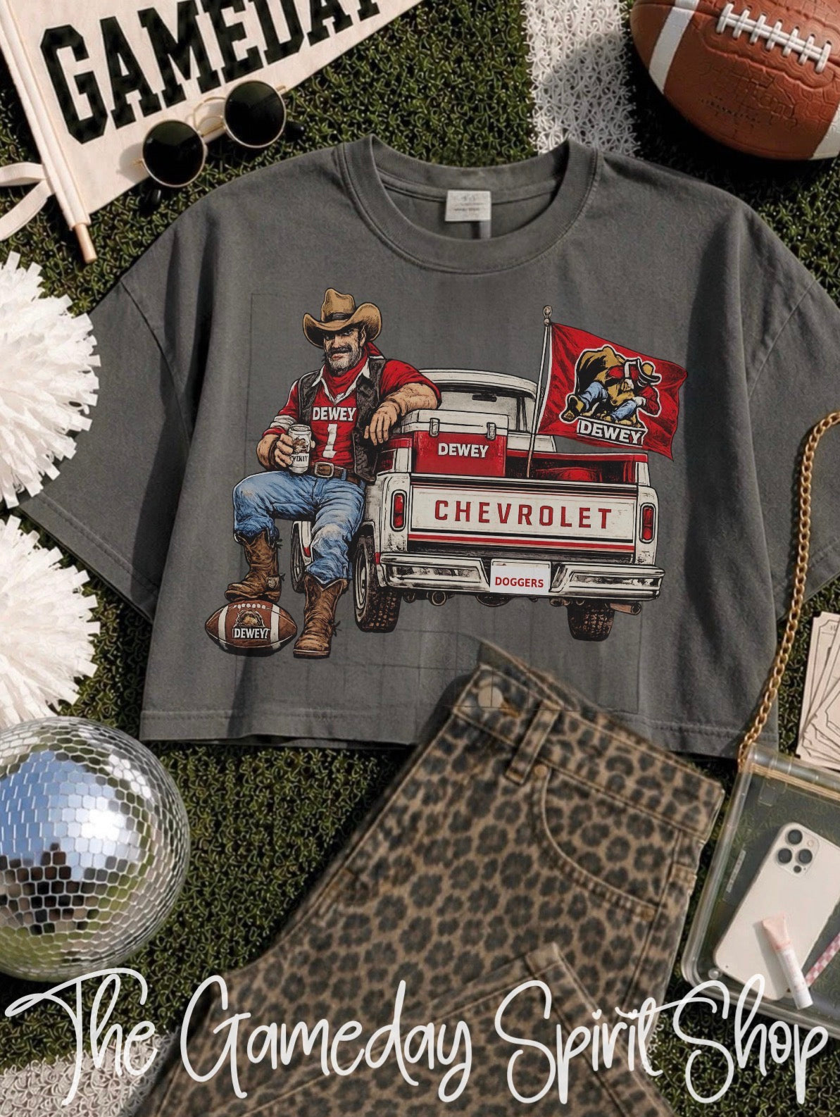 Dewey Tailgate Club Boxy Crop (2 Colors)
