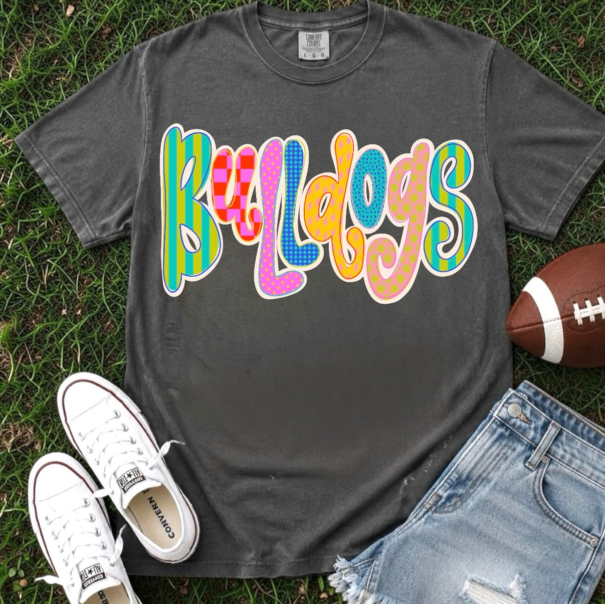 Bulldogs Neon Bubble Letter (3 shirt styles)