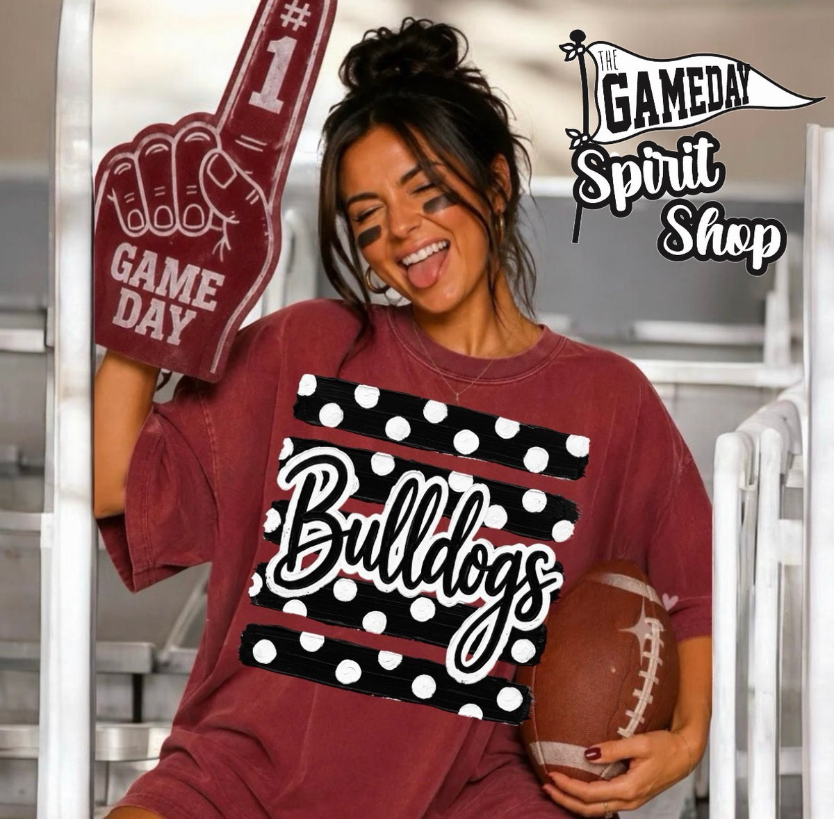 Bulldogs Polkadot Stripe