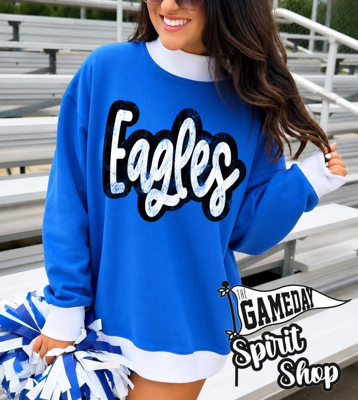 Gameday Blue Mockneck Sweatshirt