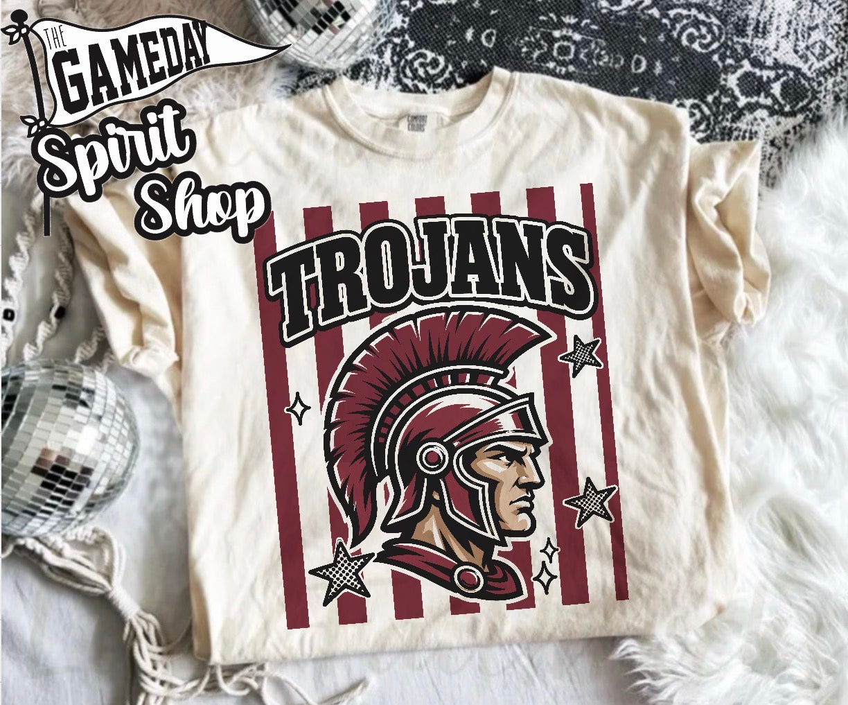 Trojans Stripe Mascot (3 shirt styles)