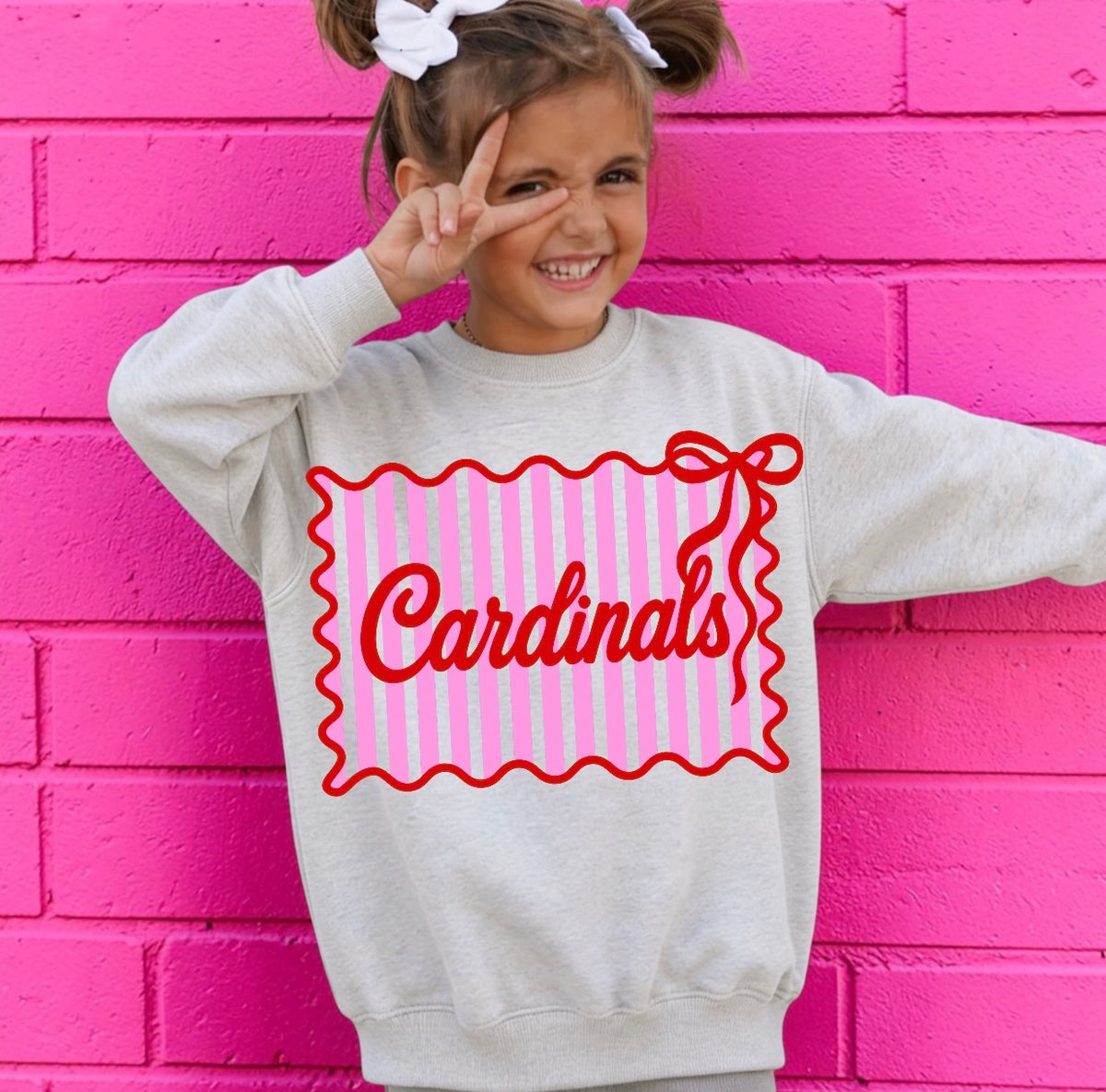 YOUTH Cardinals Bow Stripe
