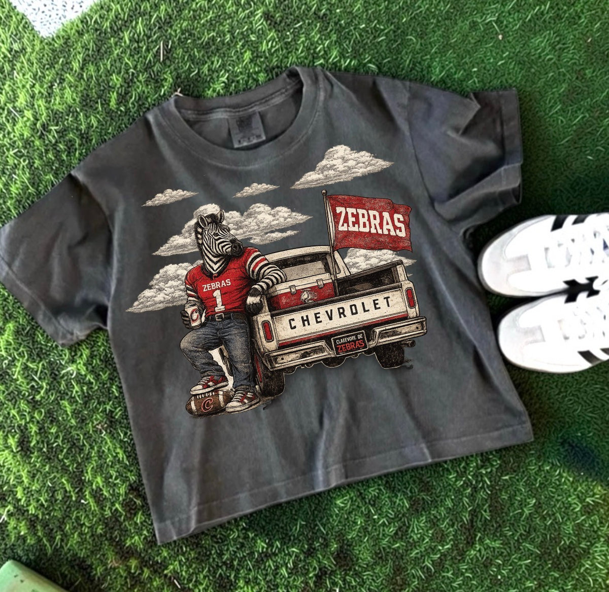 Zebra Tailgate Club Boxy Crop (2 Colors)
