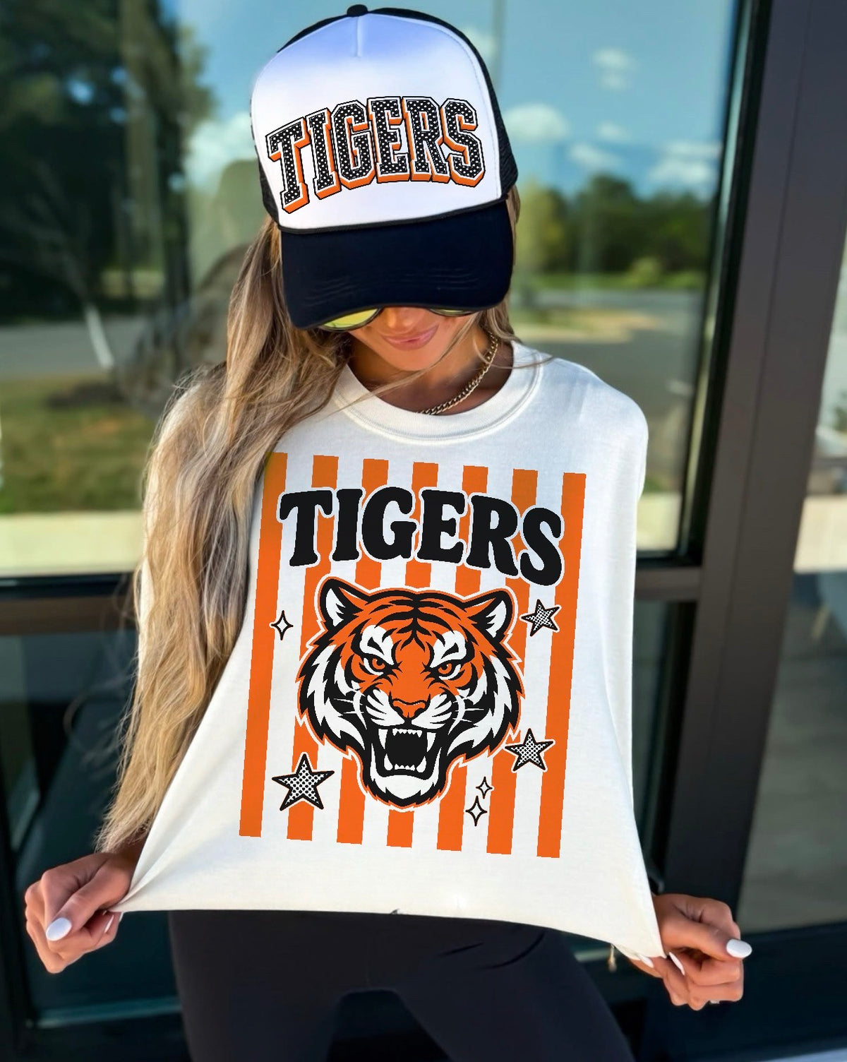 Orange Tiger Stripe Mascot