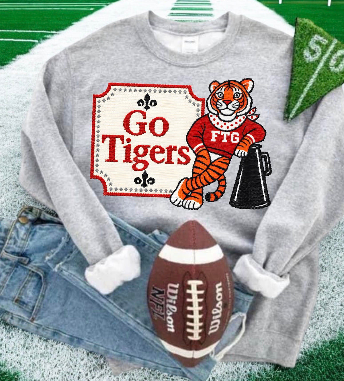 Faux Cross Stitch Tigers