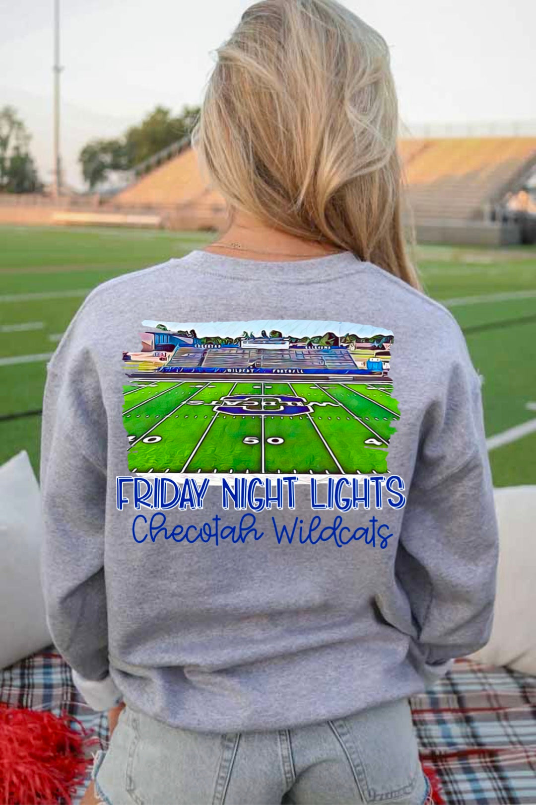 Checotah Wildcats Watercolor Stadium