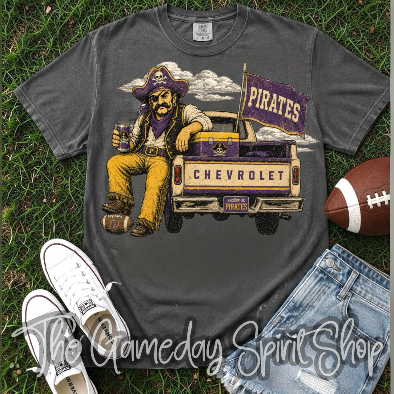 Tailgate Club CUSTOM Mascot Tee Front Logo (2 Colors)