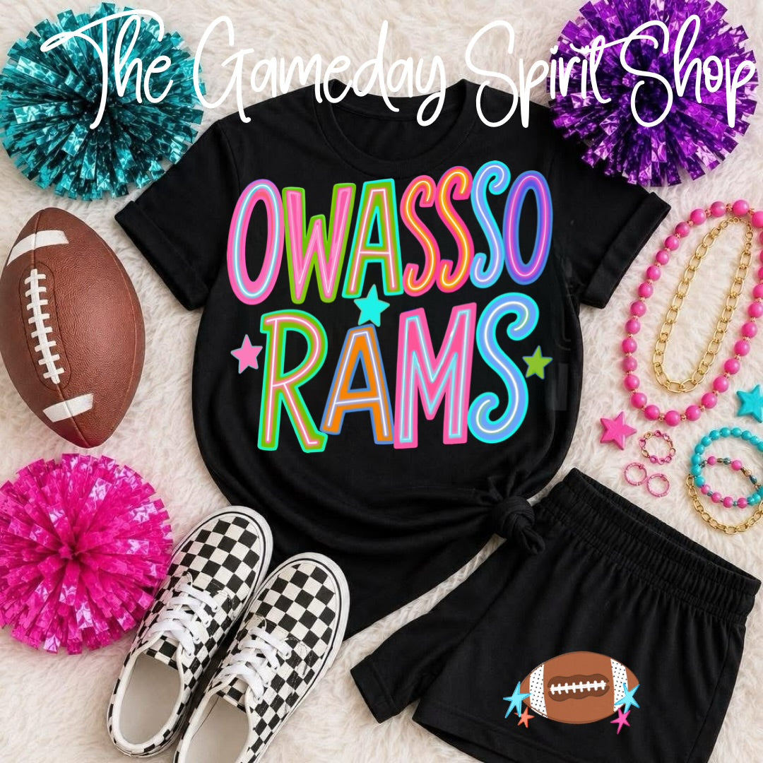 Rams Neon Scribble (3 shirt styles)