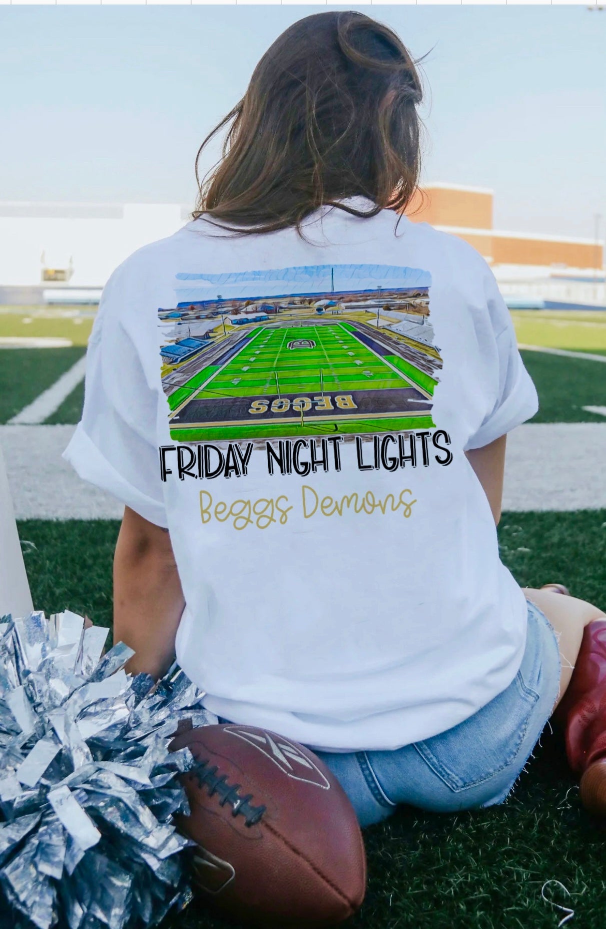 Beggs Demons Watercolor Stadium