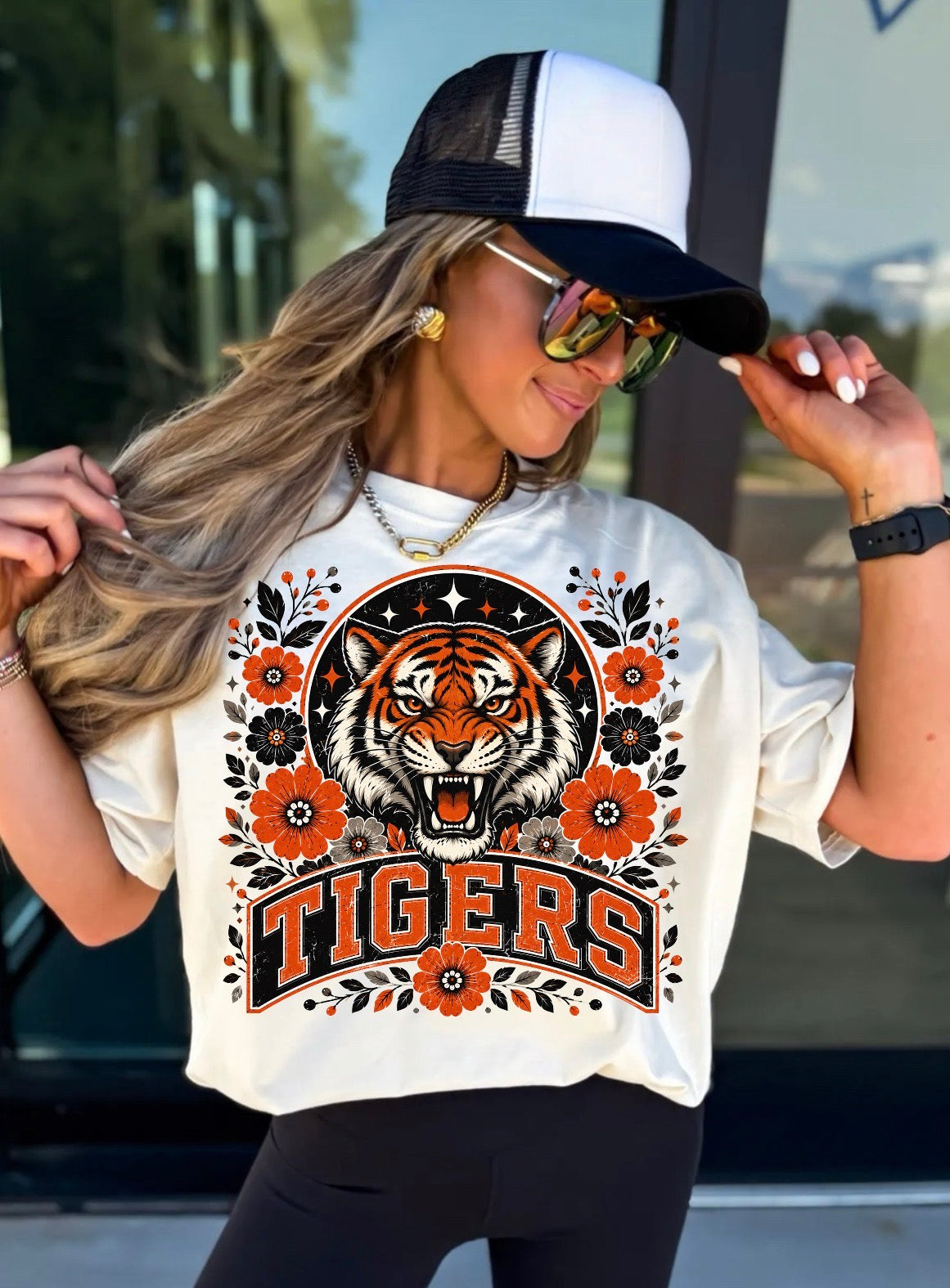 Orange Tiger Floral Mosaic