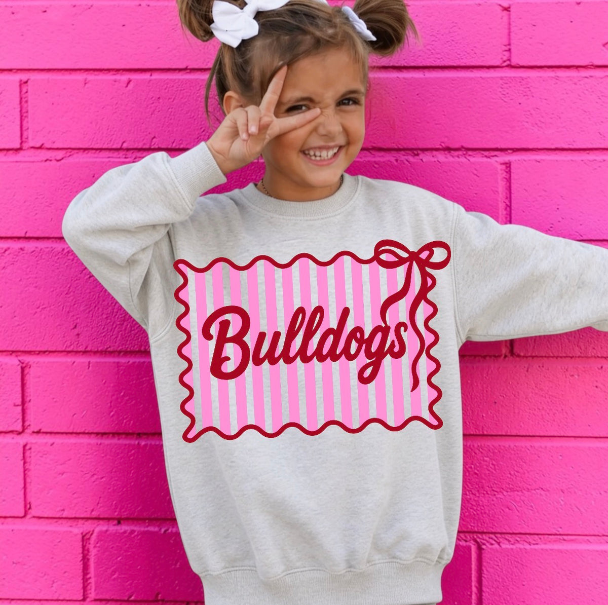 YOUTH Bulldogs Bow Stripe