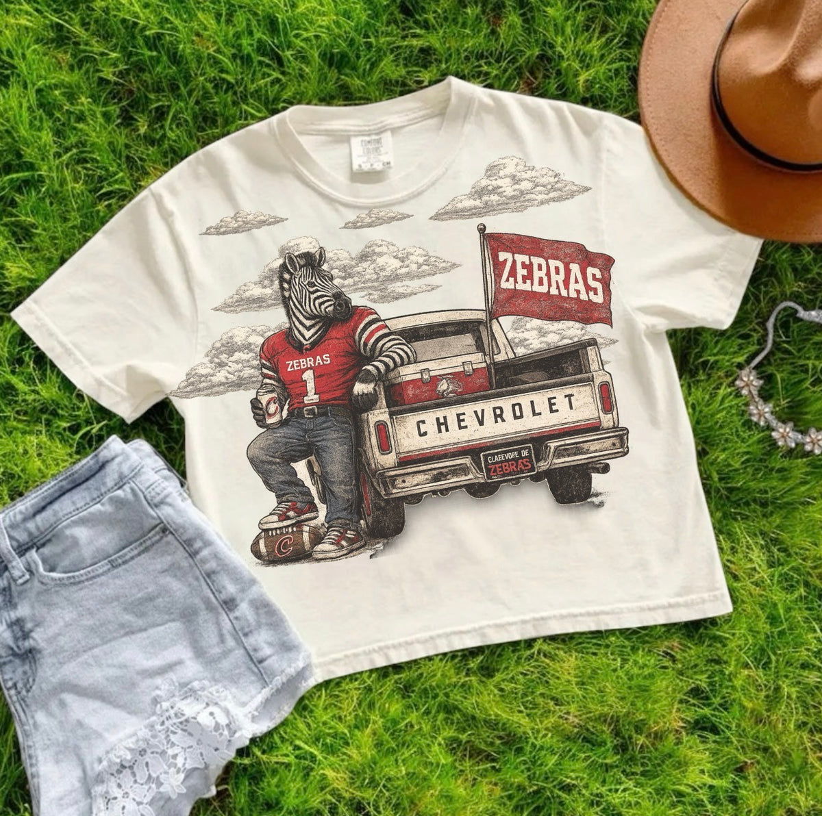 Zebra Tailgate Club Boxy Crop (2 Colors)