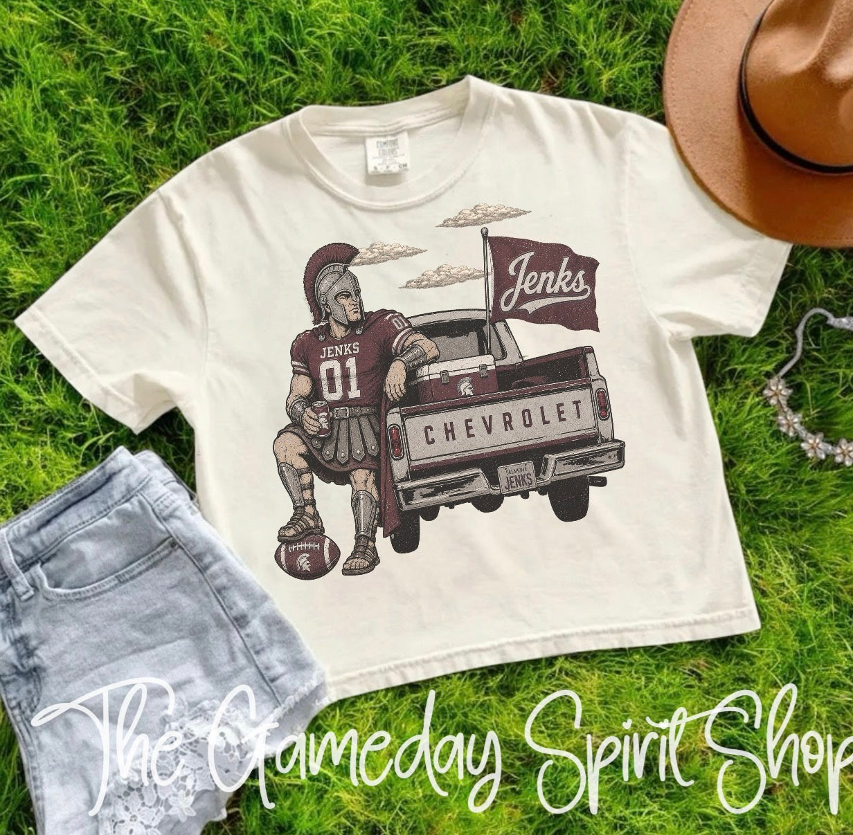 Jenks Tailgate Club Boxy Crop (2 Colors)