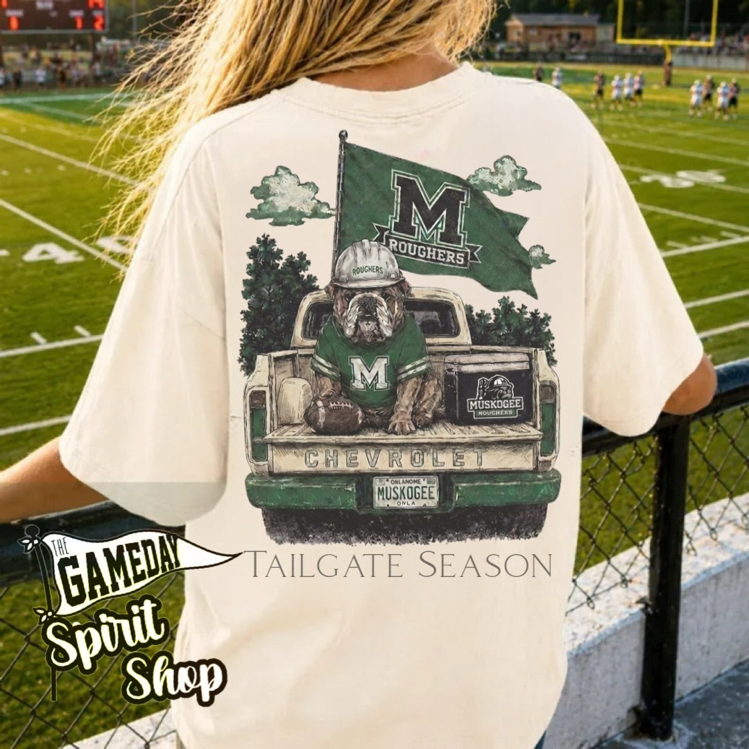 Tailgate Club CUSTOM Mascot Tee Front/Back Logo (2 Colors)