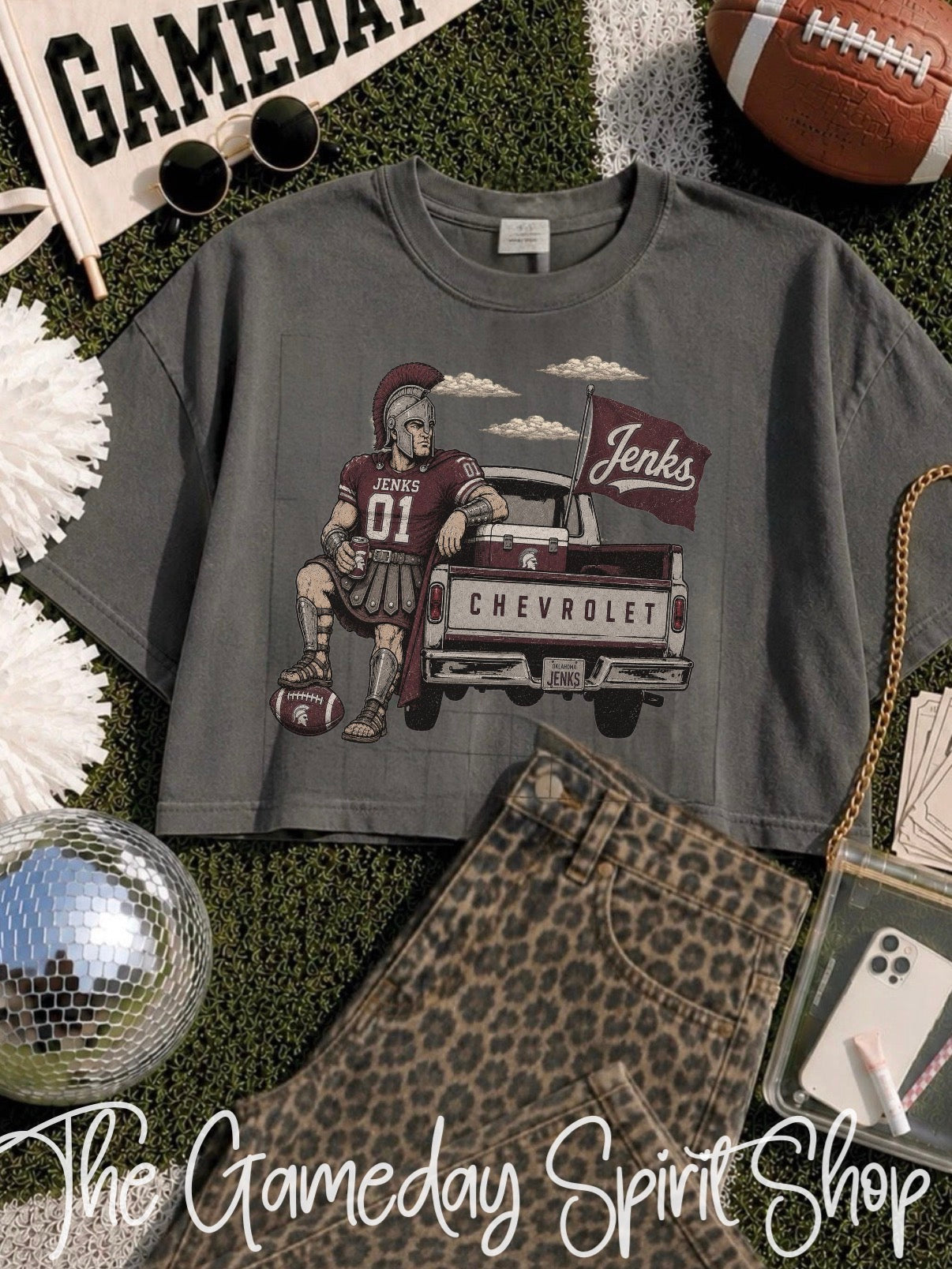 Jenks Tailgate Club Boxy Crop (2 Colors)
