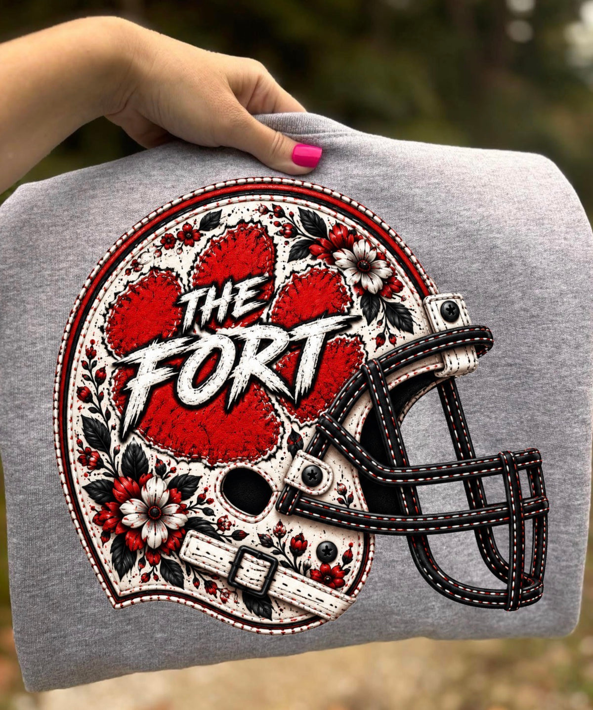 FTG Floral Leather Helmet