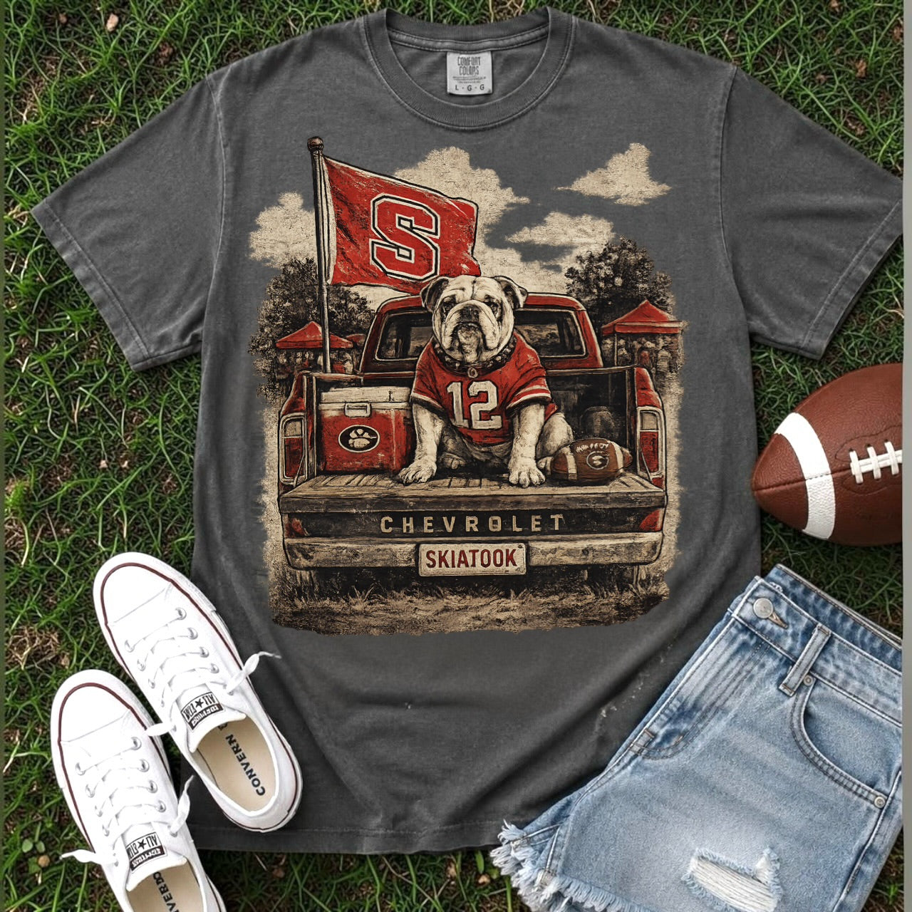 Tailgate Club CUSTOM Mascot Tee Front Logo (2 Colors)