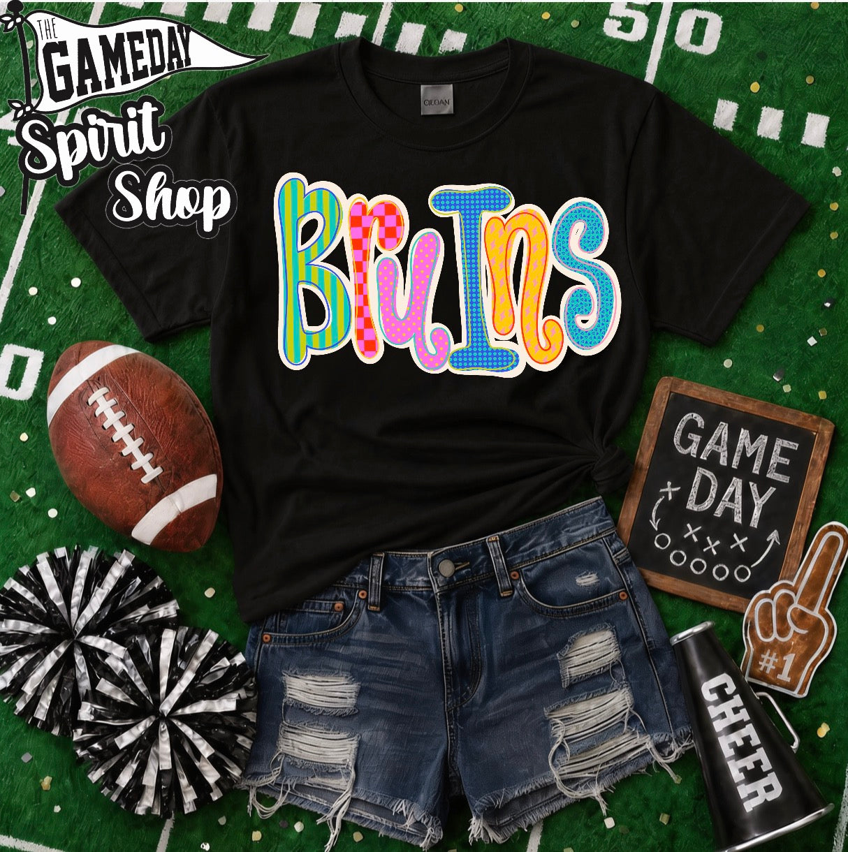 Bruins Neon Bubble Letter (3 shirt styles)