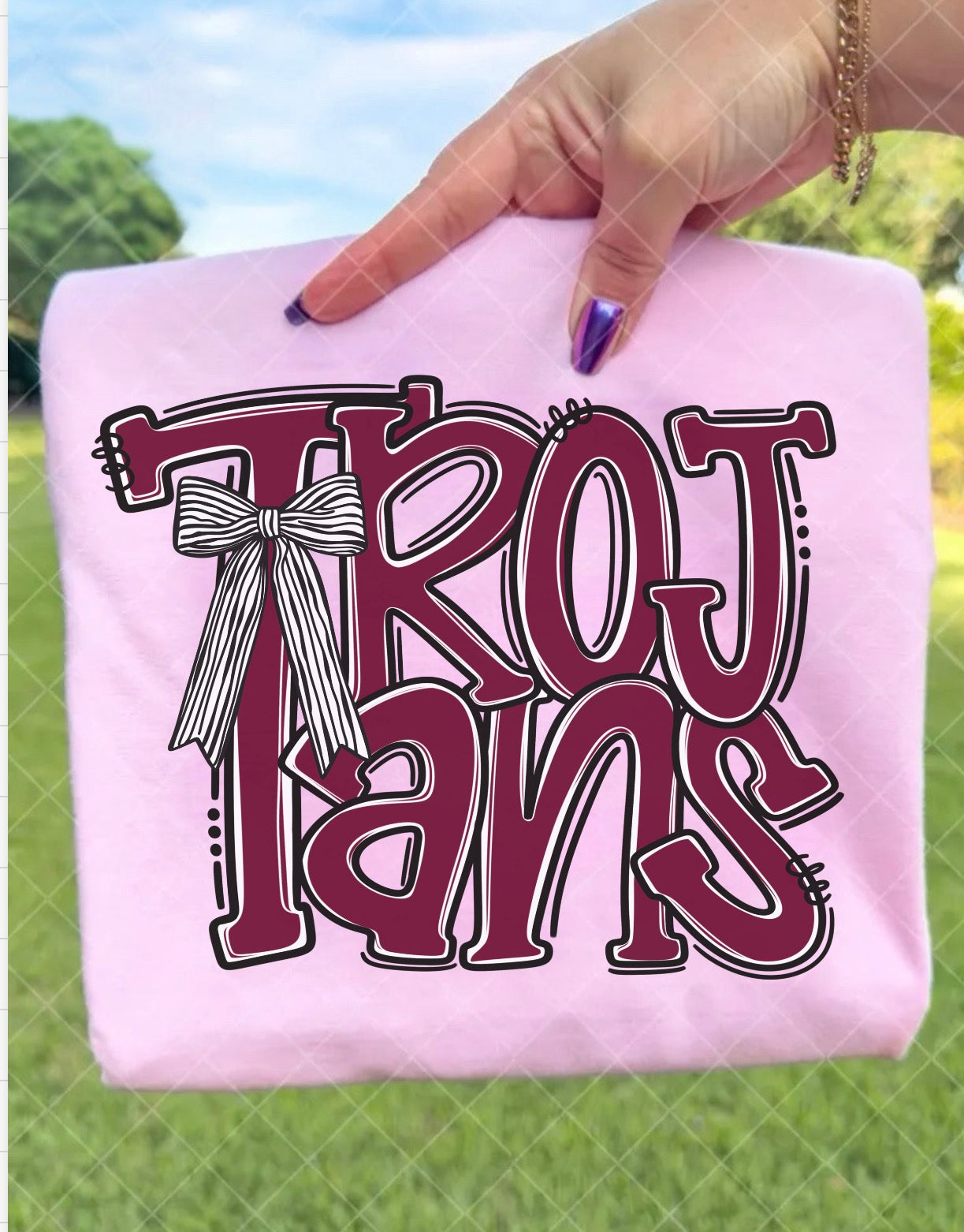 YOUTH Trojans Watercolor Bow