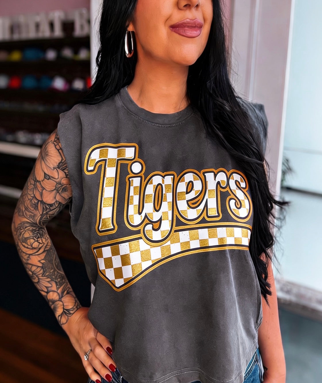 Gold Tigers Checker Script (3 shirt styles)
