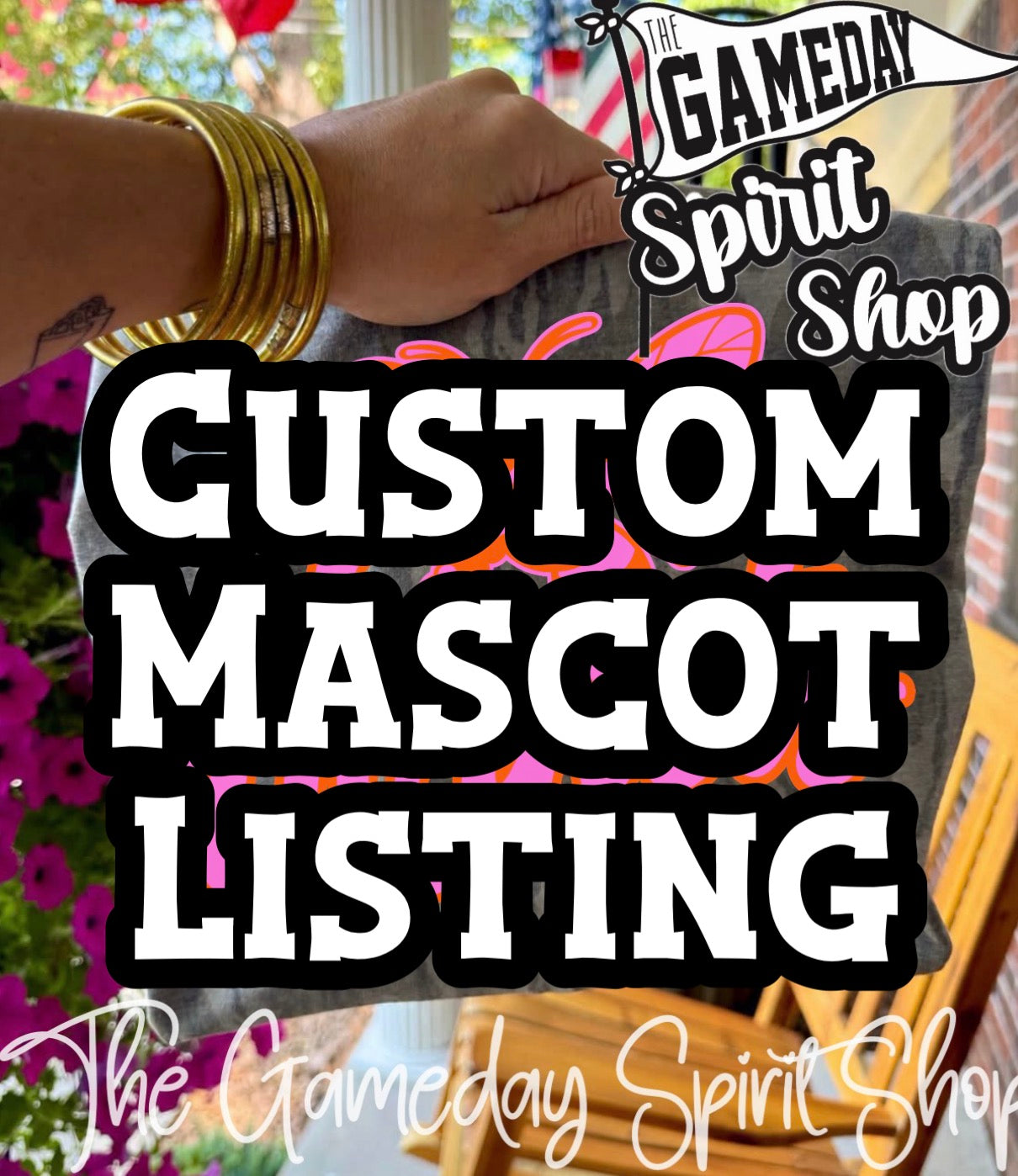 CUSTOM Pink and Orange Mascot (enter your team!)