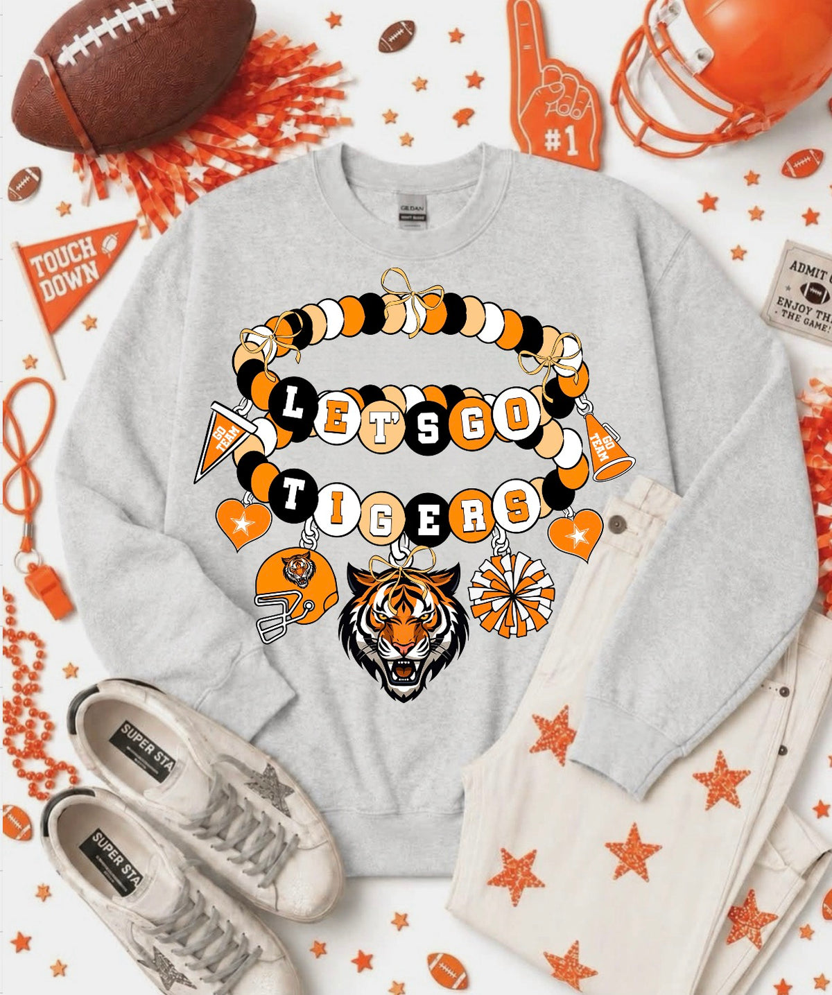 Orange Tiger Charm Bracelet