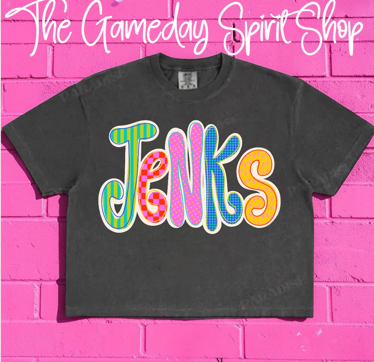 Jenks Neon Bubble Letter (3 shirt styles)