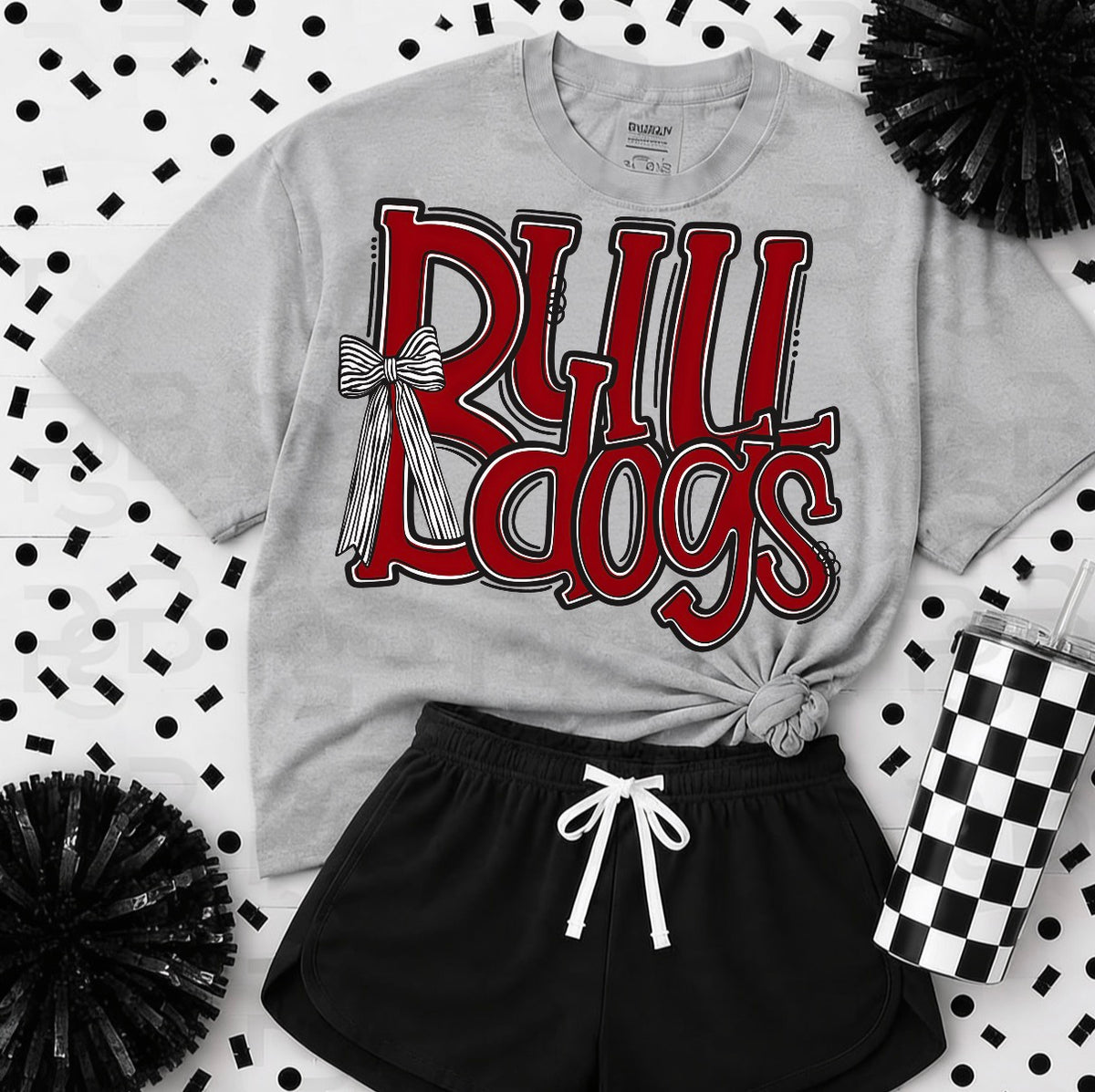 YOUTH Bulldogs Watercolor Bow
