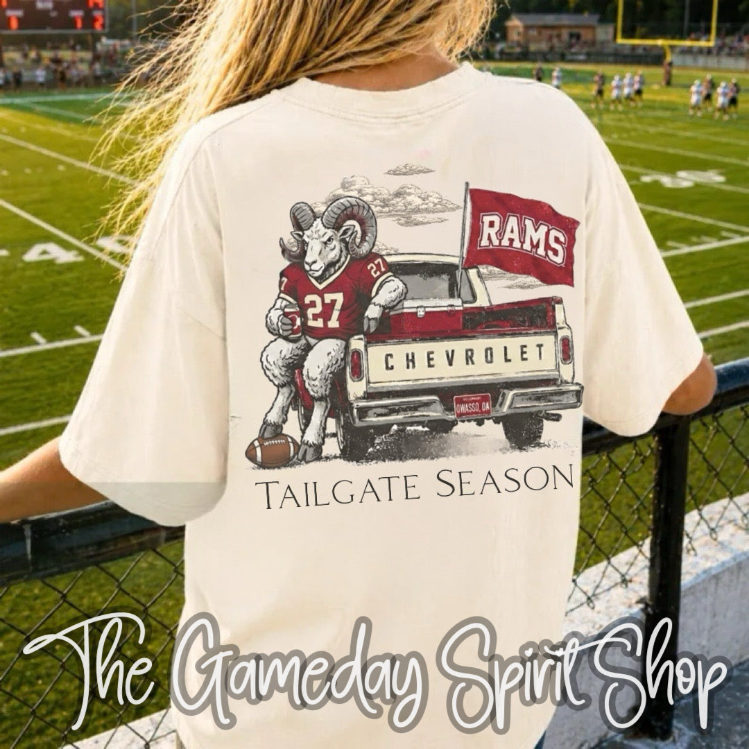 Tailgate Club CUSTOM Mascot Tee Front/Back Logo (2 Colors)